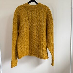 NWT STAUD Cable Knit Mustard Sweate